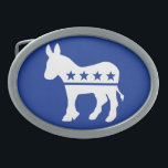 Democrata Donkey Belt Buckle<br><div class="desc">O Democrata Donkey Belt Buckle - Fundo Personalizável. Escolha a cor de fundo desejada clicando em Personalizar - Editar - Fundo.</div>