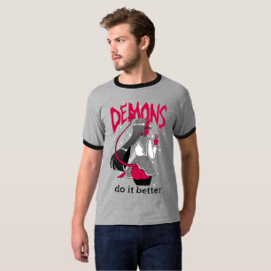demónios melhora a camisa escura da campainha T