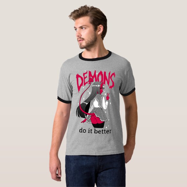 demónios melhora a camisa escura da campainha T (Frente Completa)