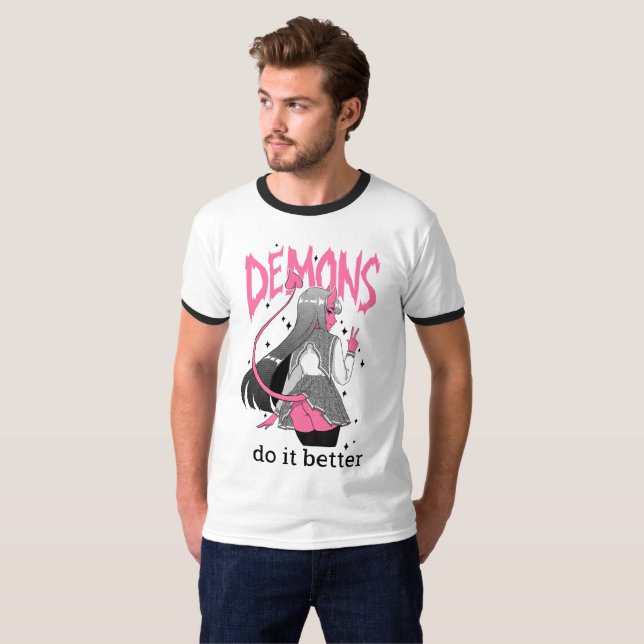 demónios melhora a camisa leve da campainha T (Frente Completa)