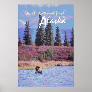 Denali National Park Alaska poster cênico