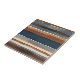 Denim-blue rust and brown stripes