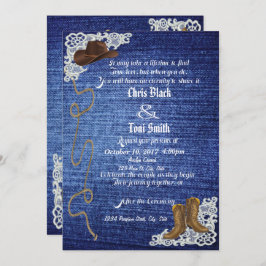 Denim, Boots & Lace Convite de casamento