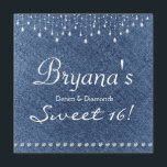 Denim Diamantes Sparkle Bling Sweet 16 Convite<br><div class="desc">Denim Diamantes Sparkle Bling 16 Convite. Personalizar para qualquer evento.</div>