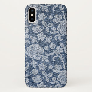 Denim e Lace Chic Capa de telefone