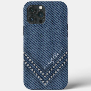 Denim Escuro com Retenções em Forma V