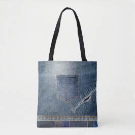 Denim Impressão Tote Bag