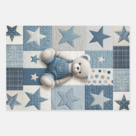 Denim Patchwork Bear Napkins