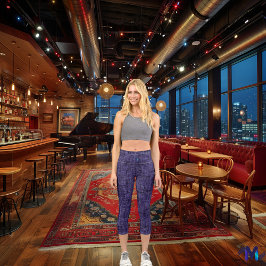 Denim preto e roxo: Personalize logotipo e texto