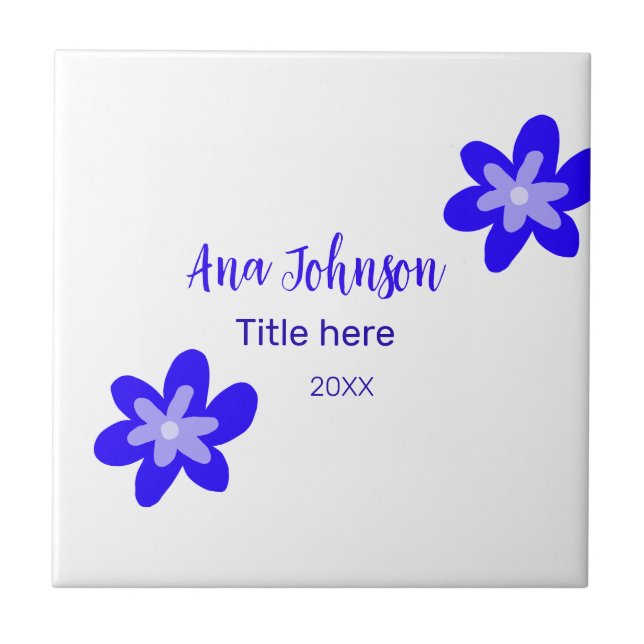 Denominação do rabisco de flor azul título ano 20X (Frente)