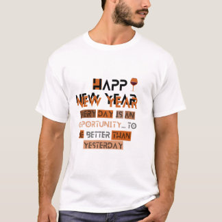 Densidade de camiseta feliz ano novo