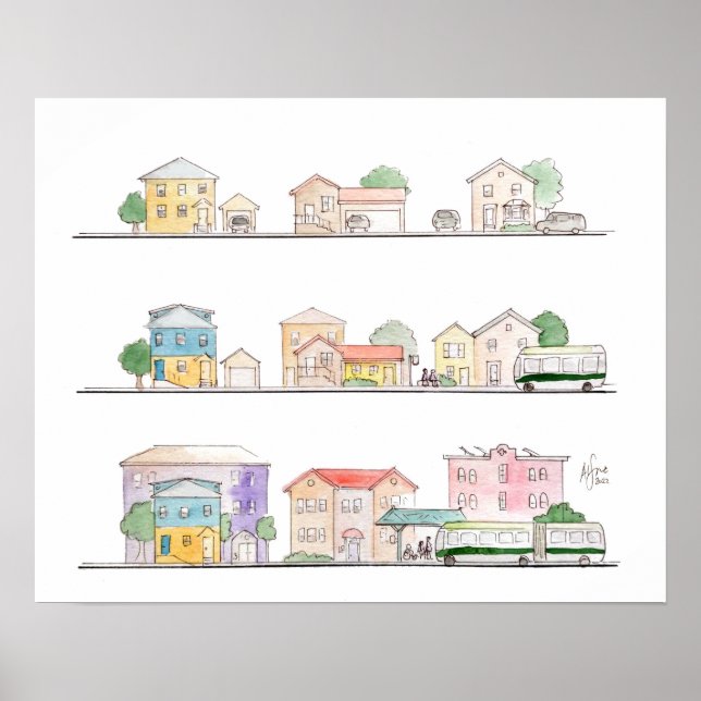 Densidade de trânsito - poster de impressão mate (Frente)