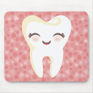 Dente bonito - Mousepad customizável cor-de-rosa