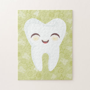 Dente bonito - quebra-cabeça customizável verde