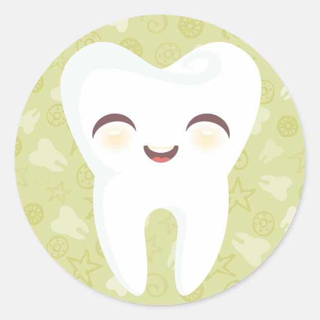 Dente cômodo - Adesivos verdes (Frente)