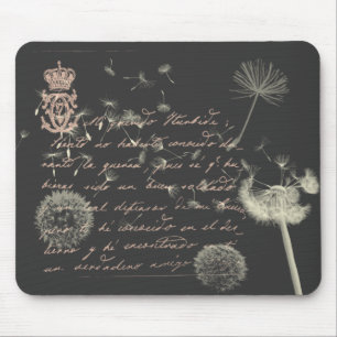 Dente-de-leão Mousepad da escrita do vintage