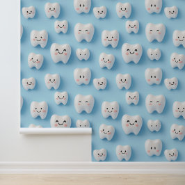 Dente de parede da Clínica dentária Branca sorrind