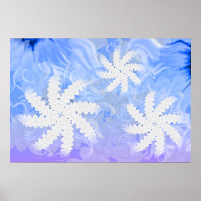 Dentes Brancos Sorriem Dentista Azul Poster (Frente)