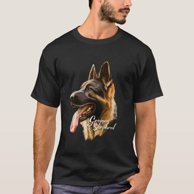 Dentes de Camiseta de Cães Nervosos german shepher (Frente)