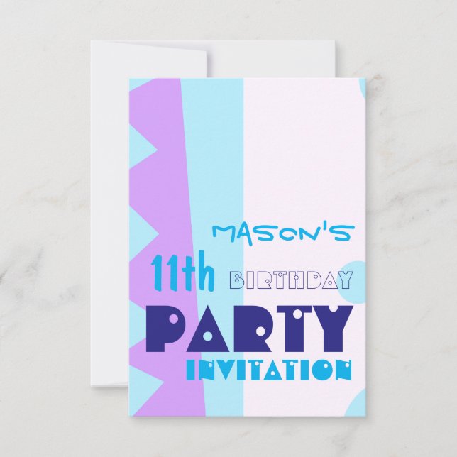 Dentes do Convite à Festa de aniversário de 11 Mon (Frente)