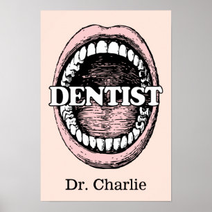 Dentist custom name & color poster