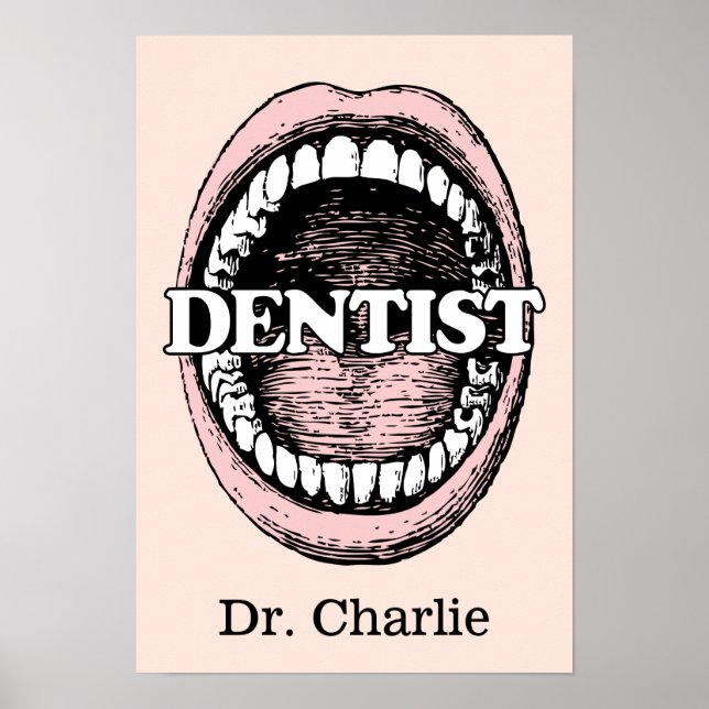 Dentist custom name & color poster (Frente)