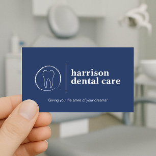 Dentista Azul do Logotipo de Esquema Dente Premium