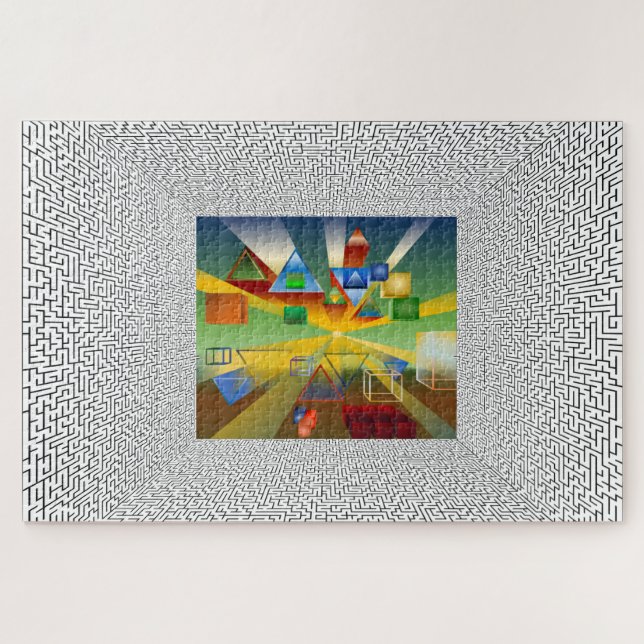 Dentro da Box Jigsee Quebra-cabeça (Horizontal)