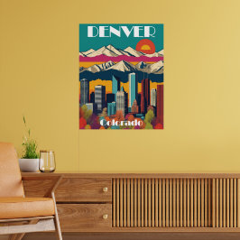 Denver Skyline Colorado Viagem Wall Poster
