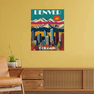 Denver Skyline Colorado Viagem Wall Poster