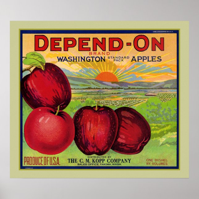 Depender do Poster de Apples de Washington (Frente)