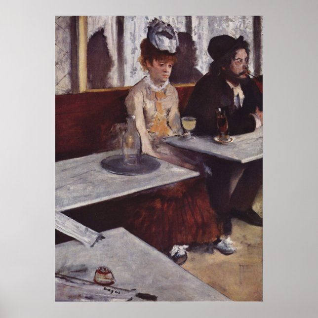 Der Absinth. Degas, Edgar Germain Hilaire Poster (Frente)