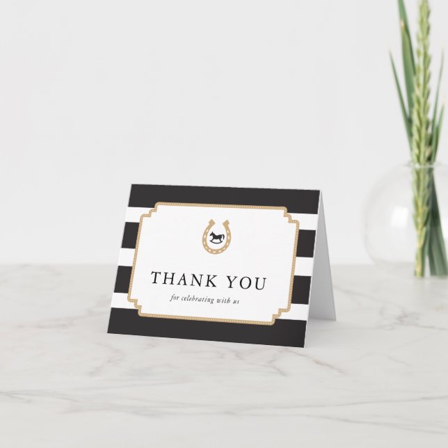 Derby Chá de fraldas Dobrado Obrigado Nota Cartões (Frente)