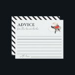 Derby Style Hat Roses Bridal Shower Advice<br><div class="desc">These elegant bridal shower advice cards feature a watercolor illustration of a derby-style hat with roses. The reverse side features a light blue background with black stripes. Personalize for your needs. You can find more matching products at my store.</div>