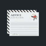 Derby Style Hat Roses Bridal Shower Advice<br><div class="desc">These elegant bridal shower advice cards feature a watercolor illustration of a derby-style hat with roses. The reverse side features a light blue background with black stripes. Personalize for your needs. You can find more matching products at my store.</div>