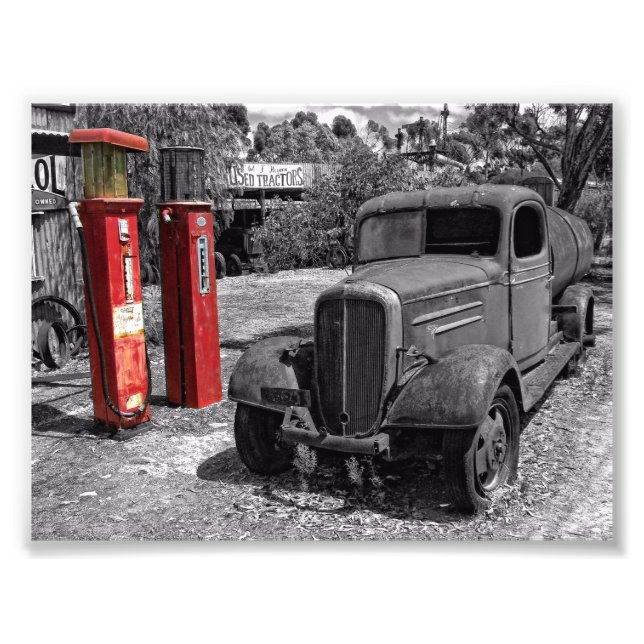 Derelict Vintage Ute Fotografia Monocromática (Frente)