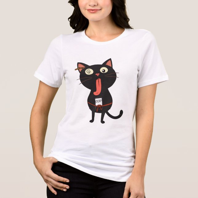 Derpy Black Cat com expressão goofy (Frente)