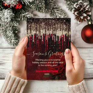 Derramamento do ouro de flores vermelhas do Ano No