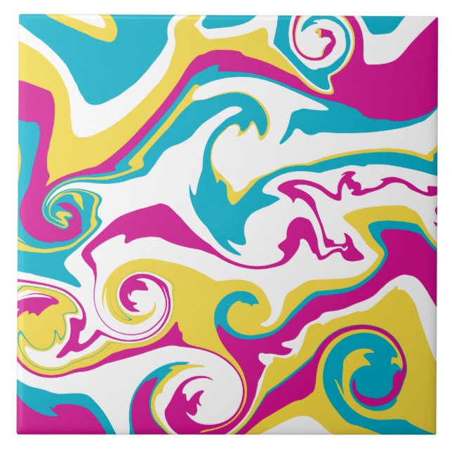Derramar - Turquesa, Amarelo, Rosa e Branco (Frente)