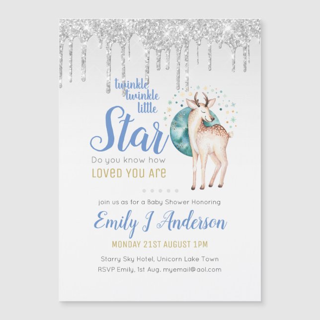 Derrame de Estrela Glitter Woodland Vencedor Bebê (Frente)