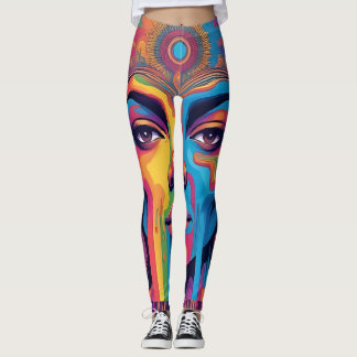 Derreter Leggings de Realidade - Arte Psicodélica