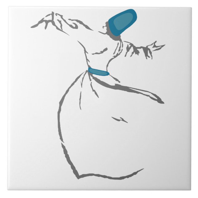 Dervish girando - azulejo de turquesa (Frente)