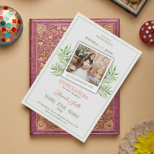Desabrochar com Elegância: Convite Floral de Quinc