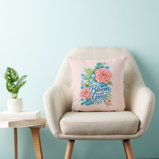 "Desabrochar com Graça" Almofada Floral