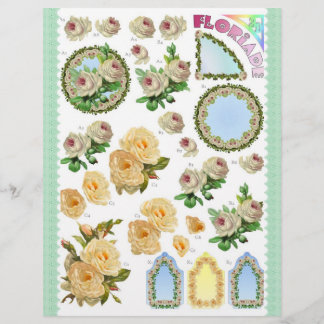 Descamação 3D - Floriade - rosas brancas e amarela