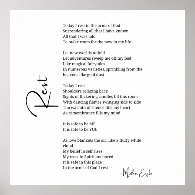 Descanse Nos Braços De Deus Ama poema poster (Frente)