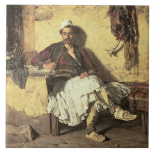 Descanso albanês da sentinela (Arnaueti) (óleo n