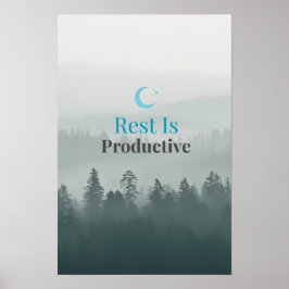 Descanso é Produtivo – Poster Motivacional Minimal