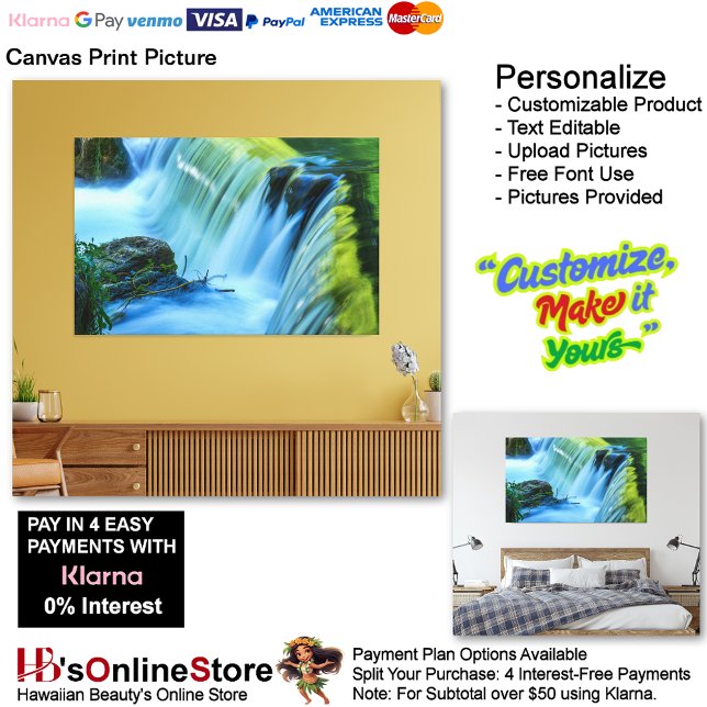 Descascagem Natureza Relaxamento Canvas De Casa Pr (Waterfalls Nature Relax Home Office Canvas Print Picture 2.)