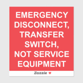 Desconexão de emergência, etiqueta do switch de tr